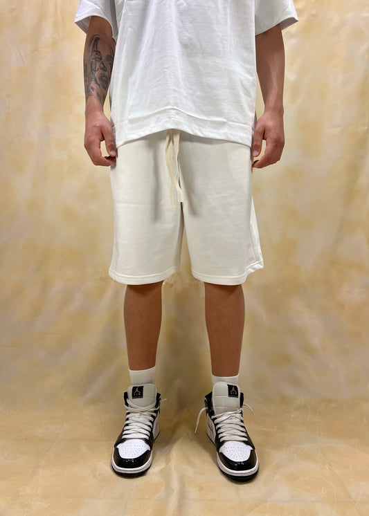 BERMUDA JOGGING RELAXED FIT BIANCHI IN COTONE FRENCH TERRY