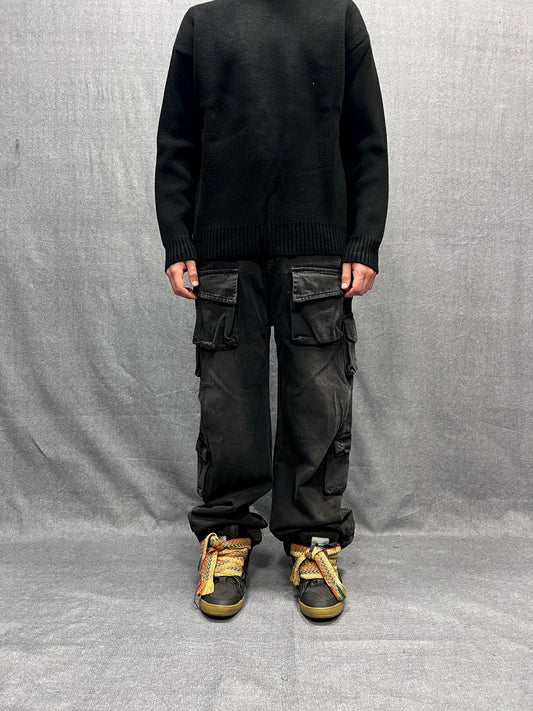 JEANS PARACHUTE CARGO BAGGY FIT NERI LAVAGGIO STONE