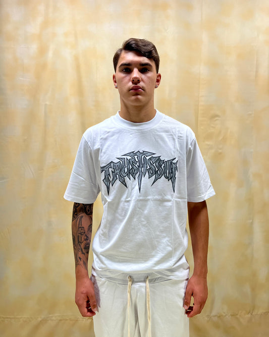 COORDINATO RELAXED FIT BIANCO CON STAMPA GRAFICA IN COTONE