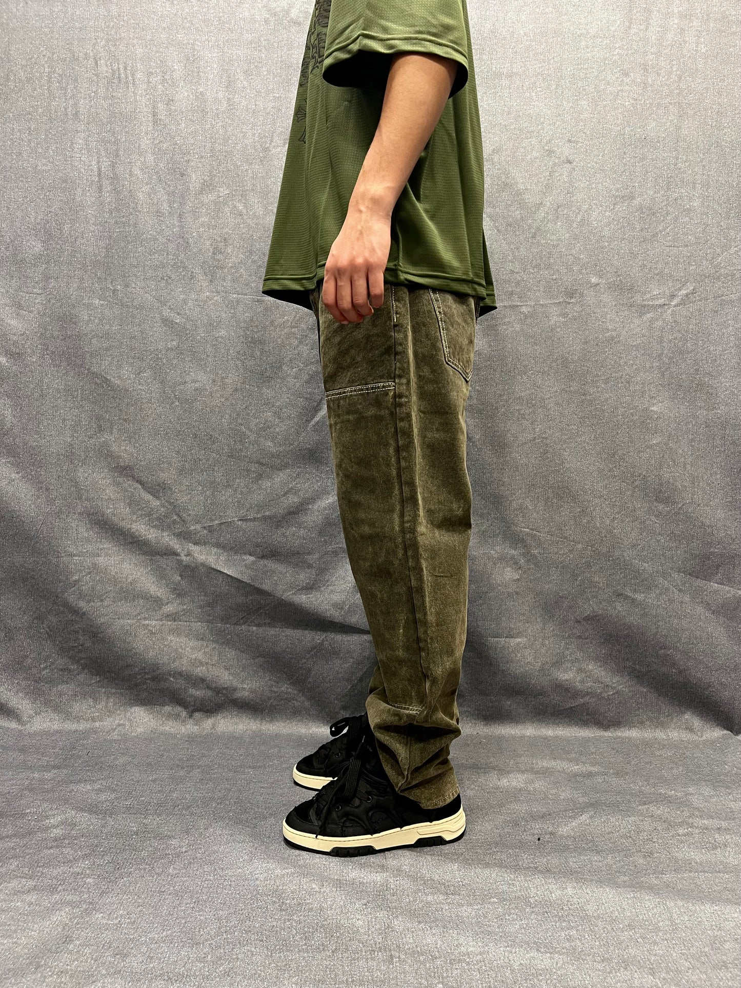 COORDINATO CARPENTER VERDE ACID WASH