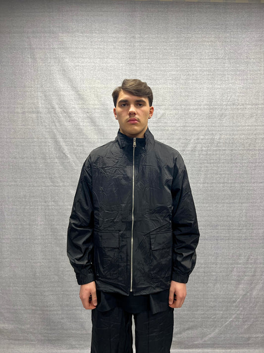 COORDINATO CARGO RELAXED FIT NERO IN TESSUTO TECNICO CON TASCHE UTILITY