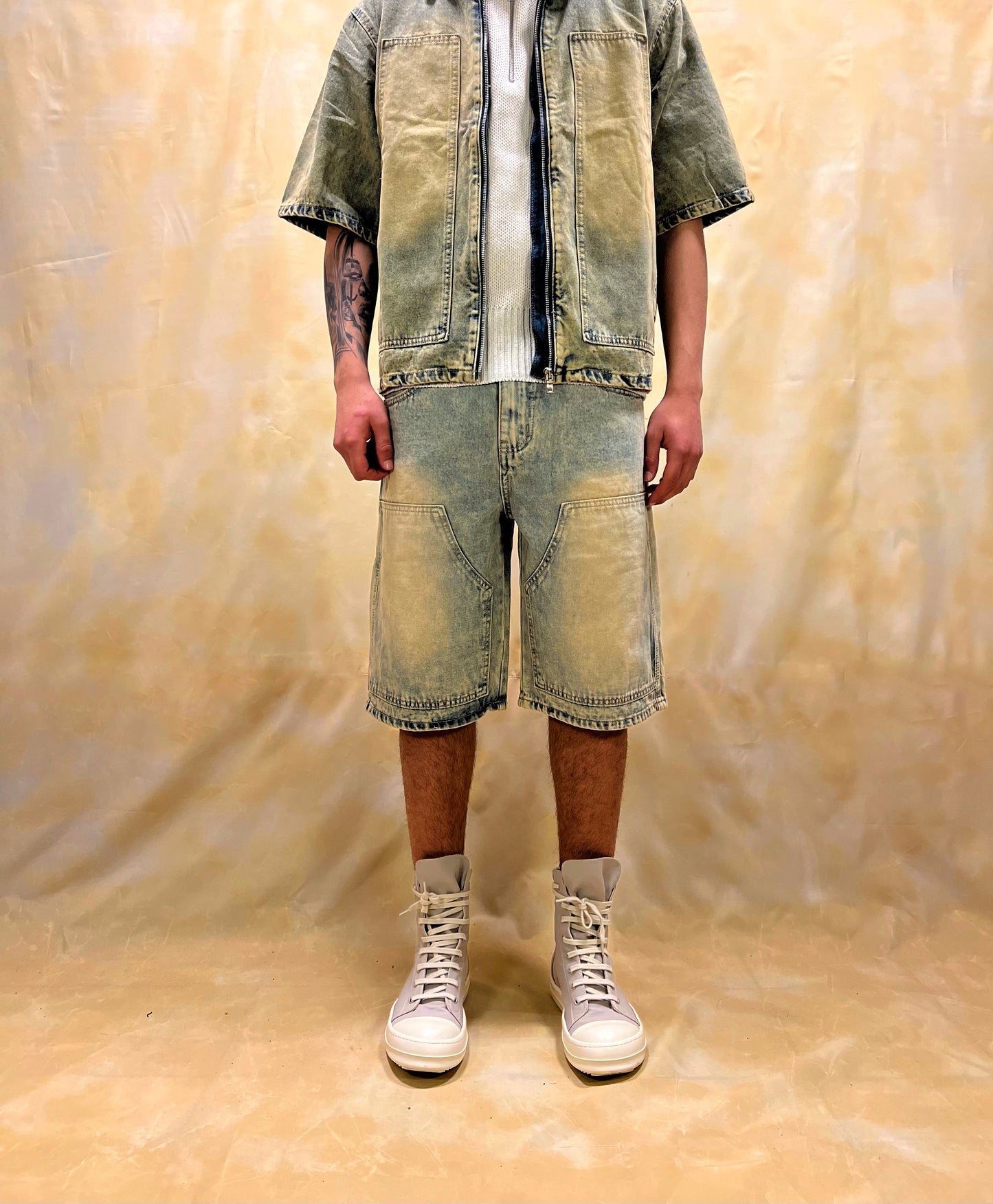 COORDINATO CARPENTER IN DENIM LAVAGGIO SABBIATO