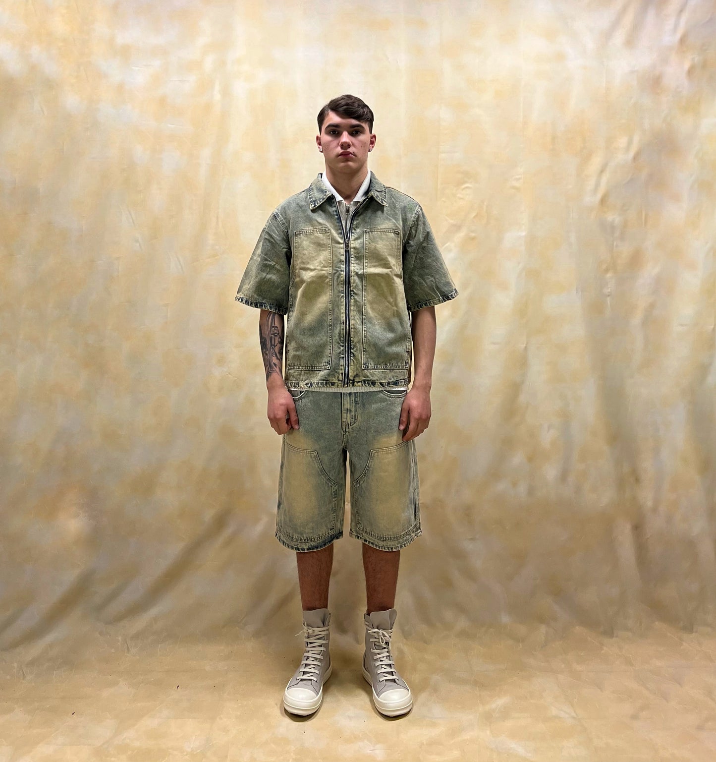 COORDINATO CARPENTER IN DENIM LAVAGGIO SABBIATO