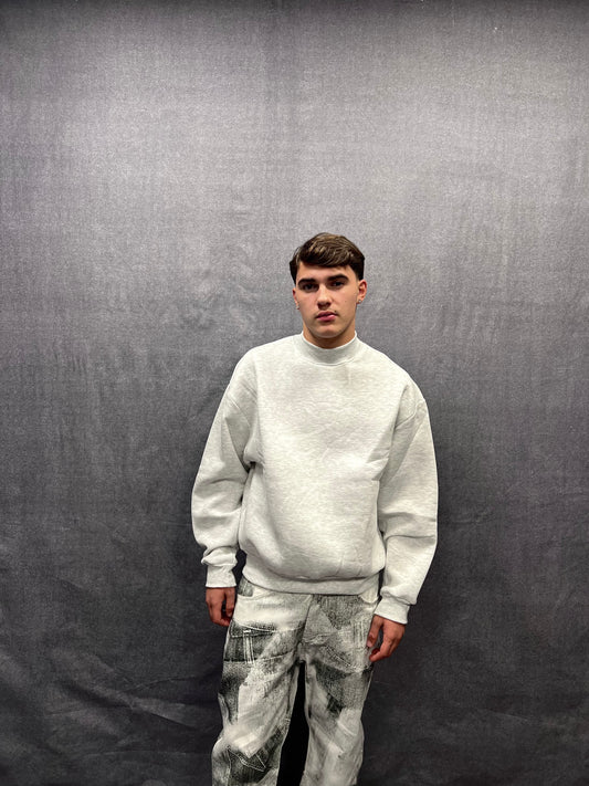 FELPA CREW NECK BOXY FIT GRIGIA