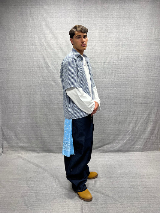 JEANS BALLOON FIT BLU INDACO SCURO RAW DENIM