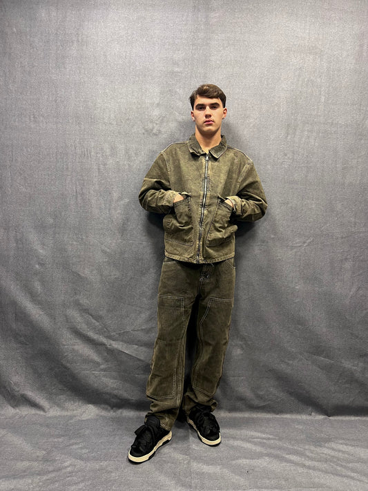 COORDINATO CARPENTER REGULAR FIT VERDE ACID WASH