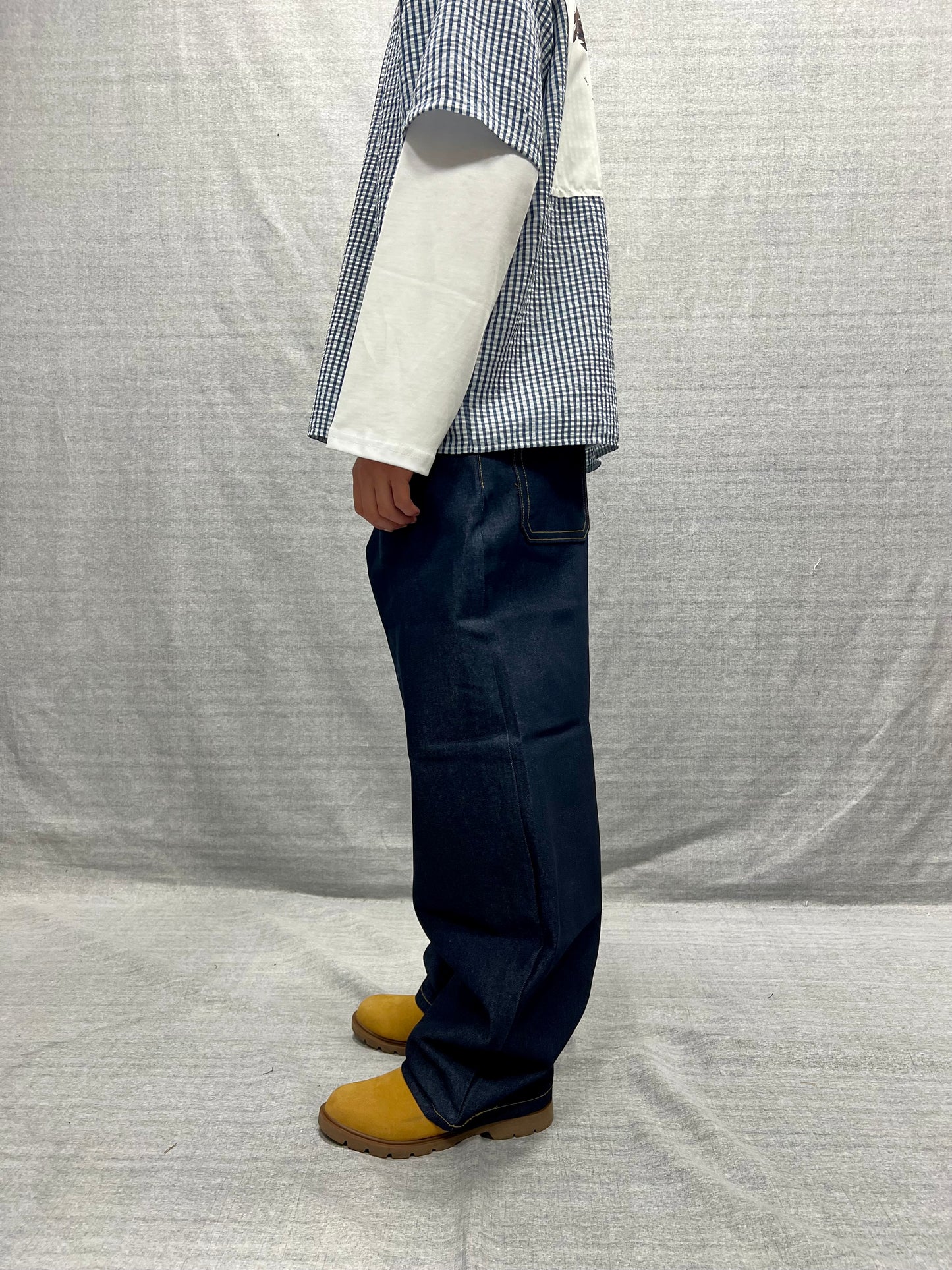 JEANS BALLOON FIT BLU INDACO SCURO RAW DENIM