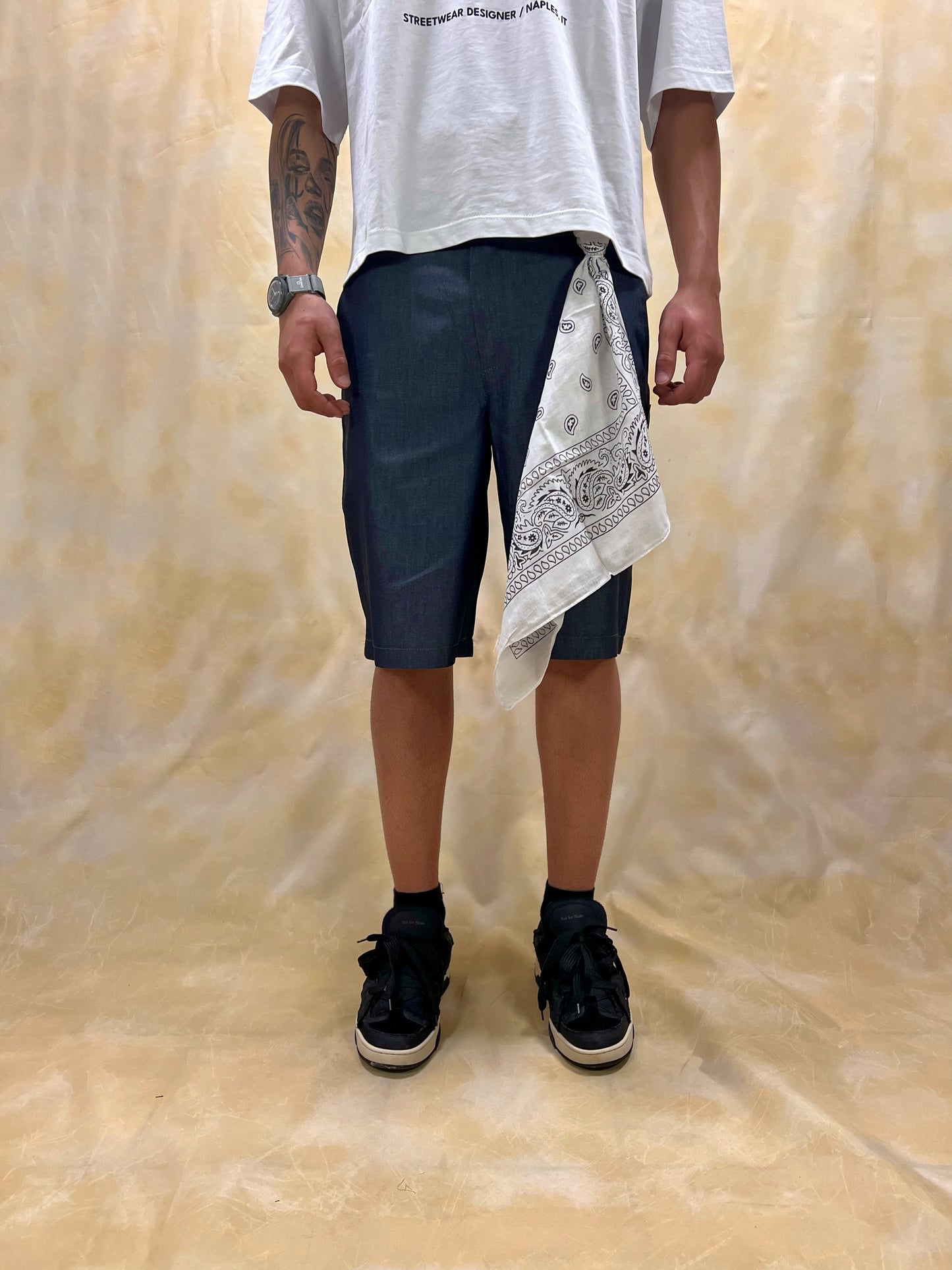 COORDINATO RELAXED FIT IN COTONE CHAMBRAY LAVAGGIO ZERO