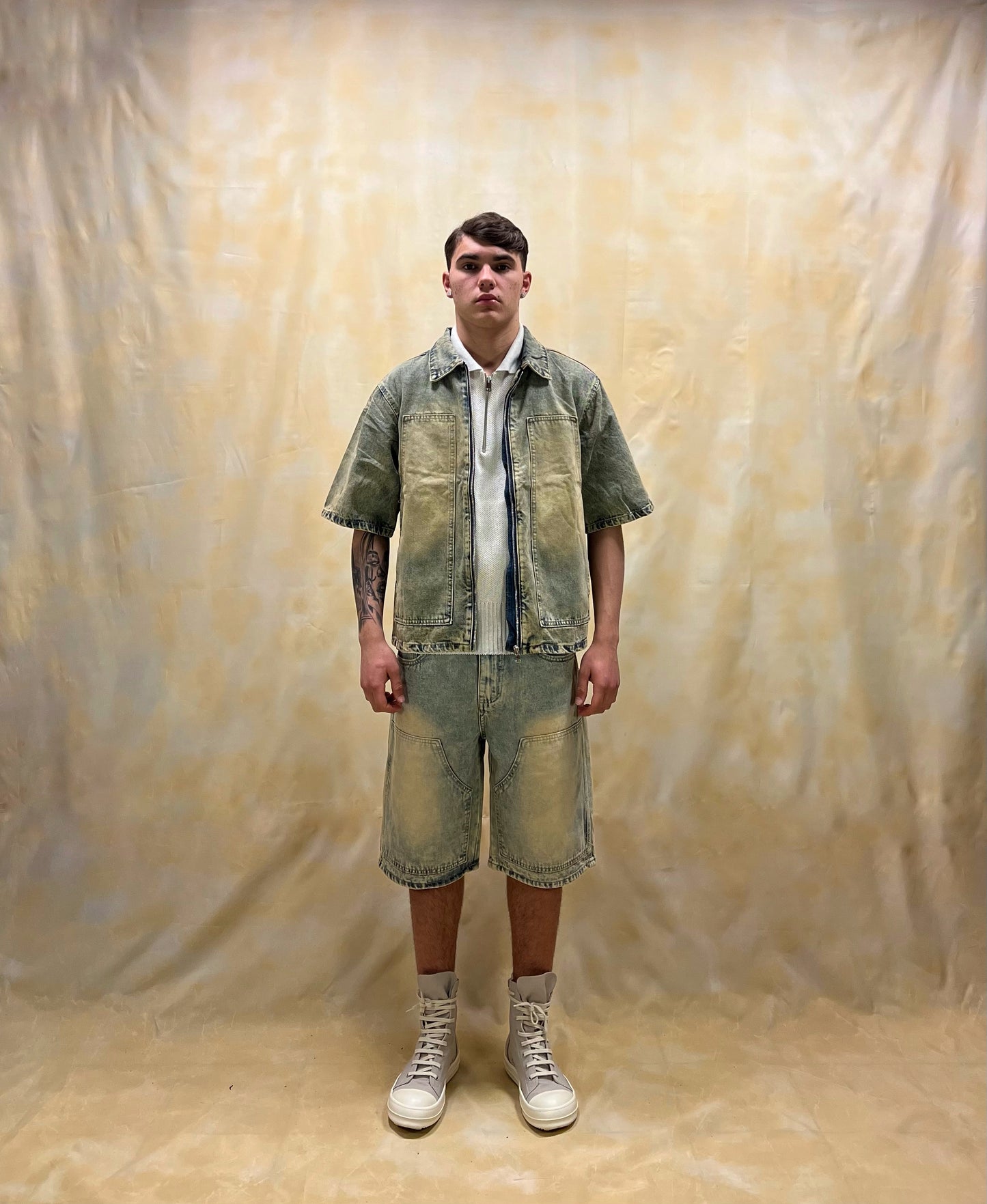 COORDINATO CARPENTER IN DENIM LAVAGGIO SABBIATO