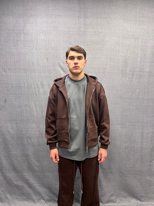 TUTA RELAXED FIT BORDEAUX CON CUCITURE A TAGLIO VIVO