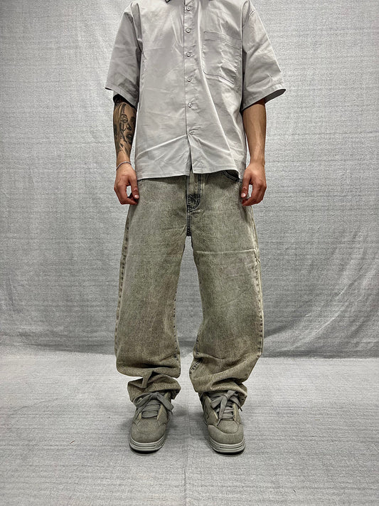 JEANS BALLOON FIT GRIGI ACID WASH CON VENATURE
