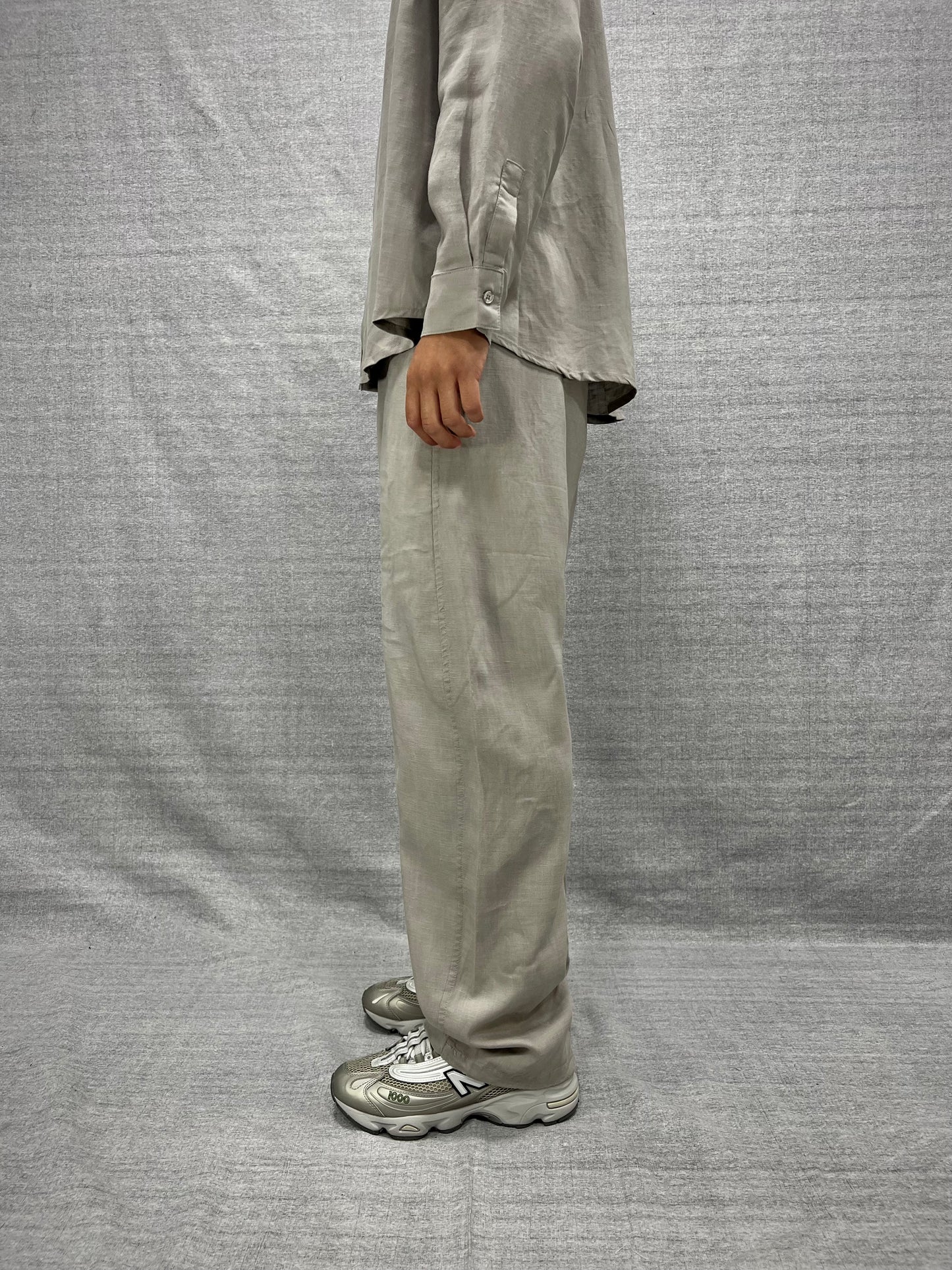 COORDINATO RELAXED FIT TORTORA IN LINO