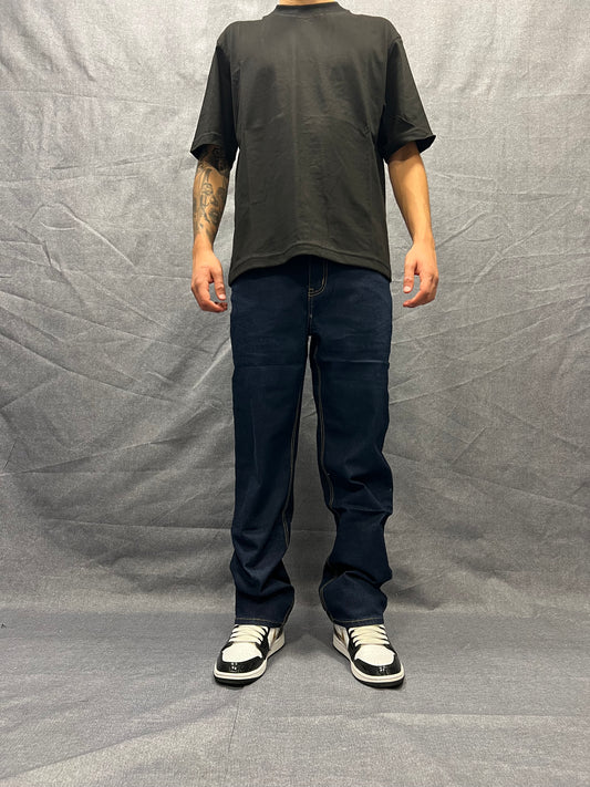 JEANS BAGGY FIT BLU INDACO SCURO LAVAGGIO ZERO