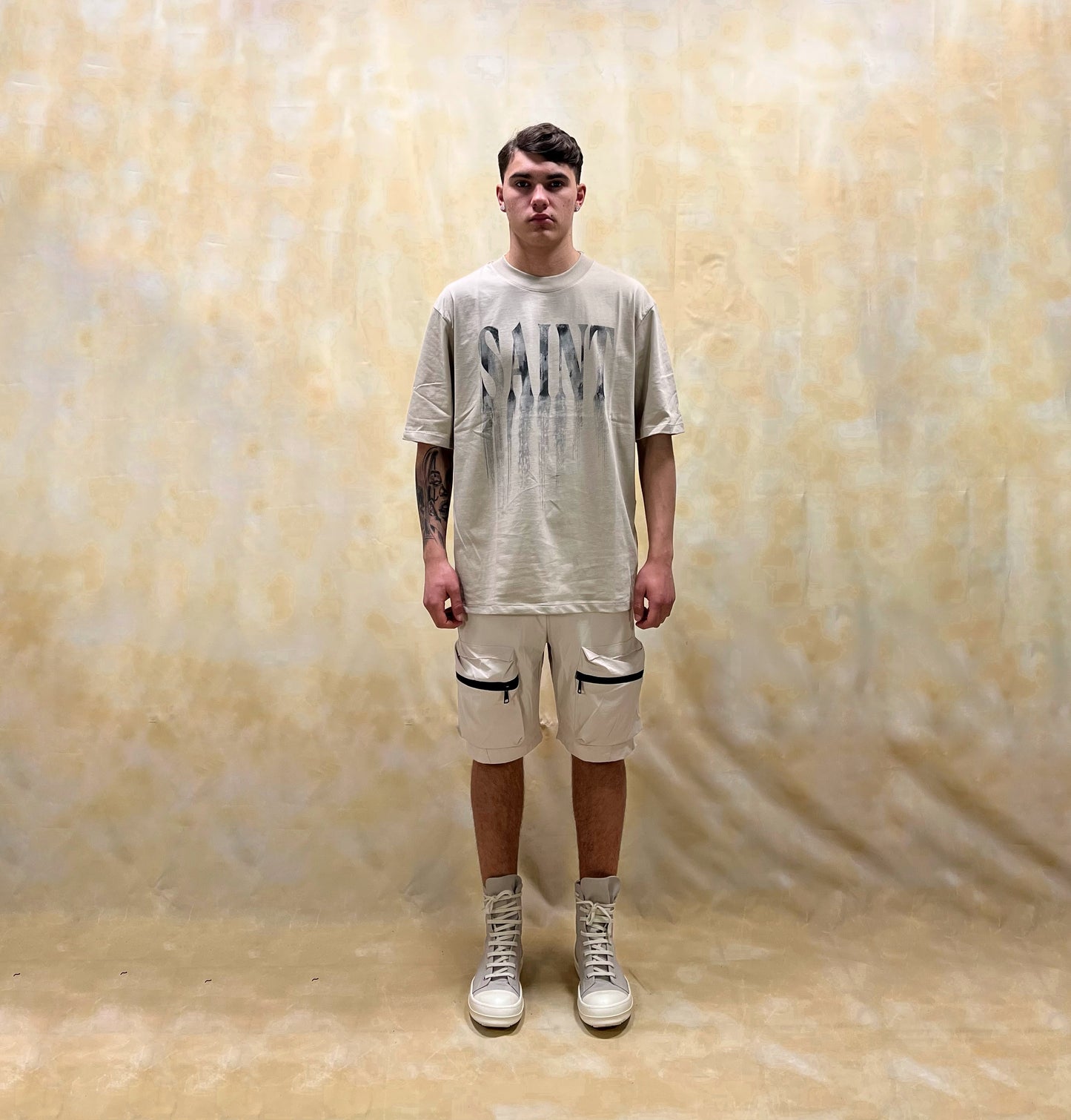 BERMUDA JOGGING BEIGE CON STRUTTURA RIPSTOP