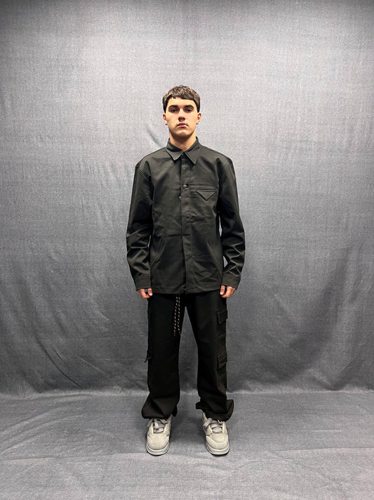 CAMICIA RELAXED FIT ANTRACITE IN COTONE