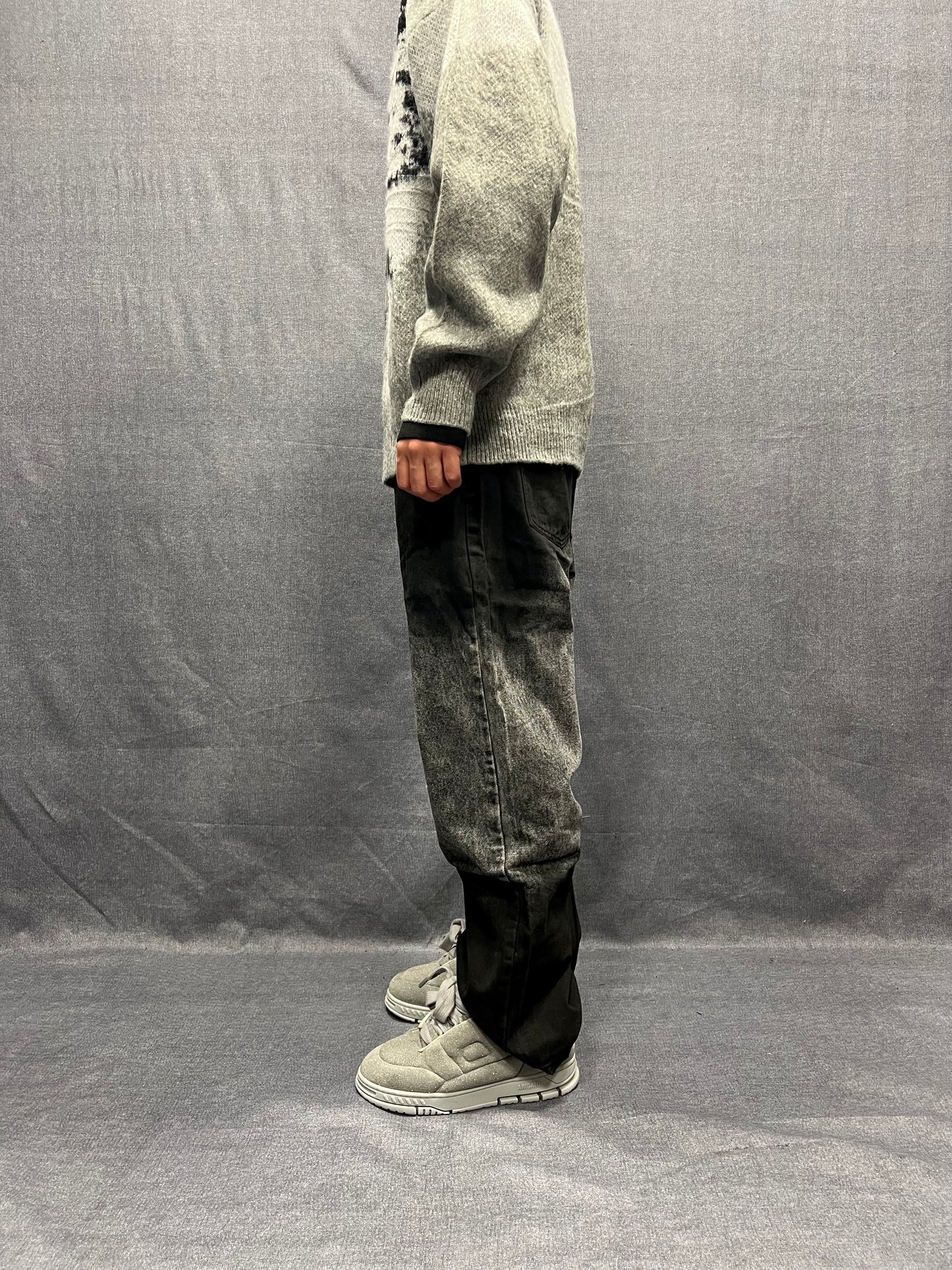 JEANS BAGGY FIT NERI LAVAGGIO STONE DÉGRADÉ