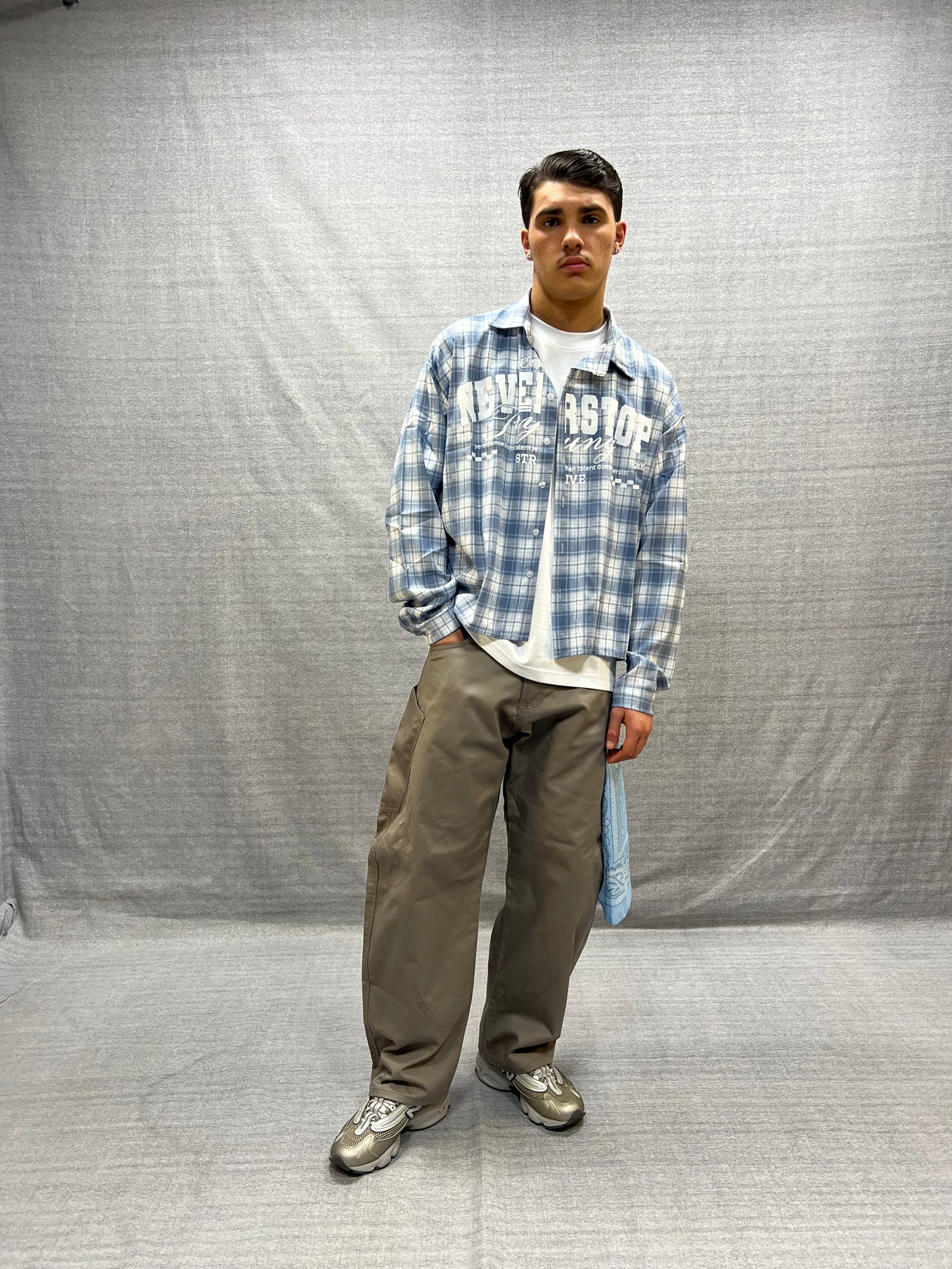 PANTALONI BALLON FIT GRIGI IN COTONE