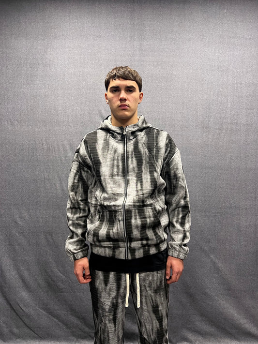 TUTA RELAXED FIT GRIGIA EFFETTO TIE DYE