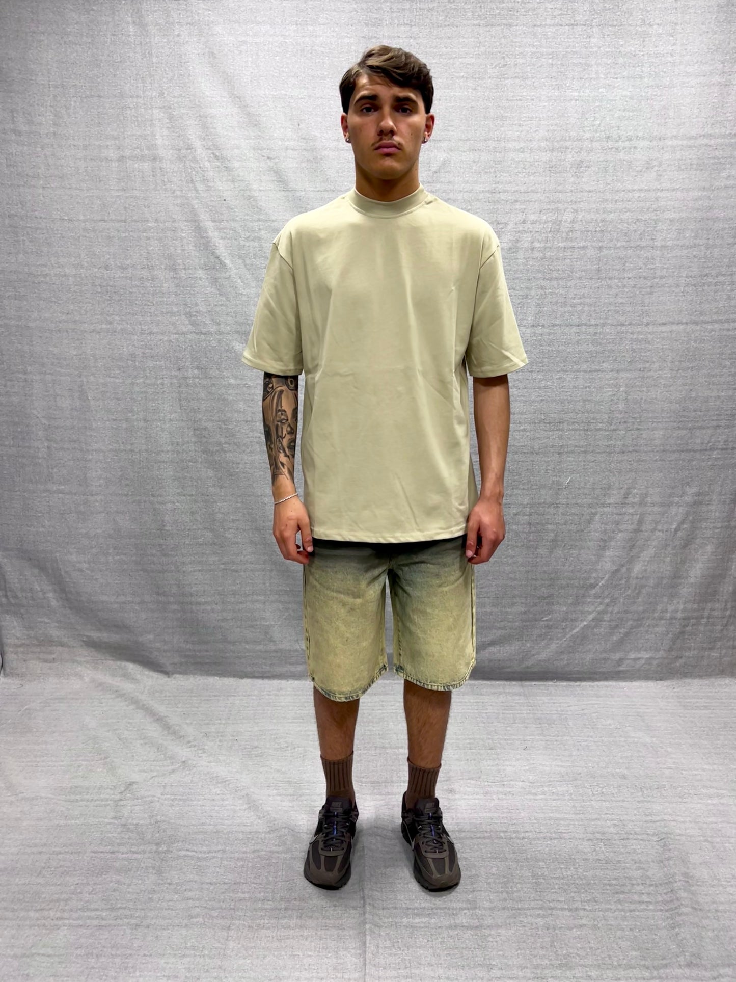 T-SHIRT BOXY FIT BEIGE MEDIUM WEIGHT