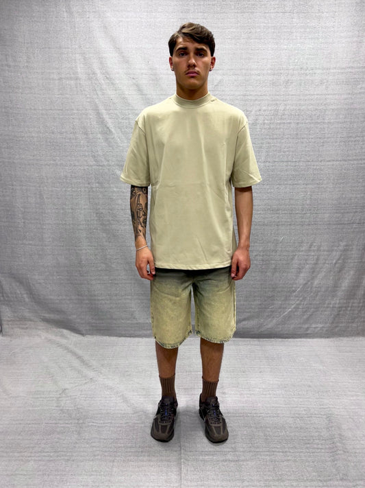 T-SHIRT BOXY FIT BEIGE MEDIUM WEIGHT