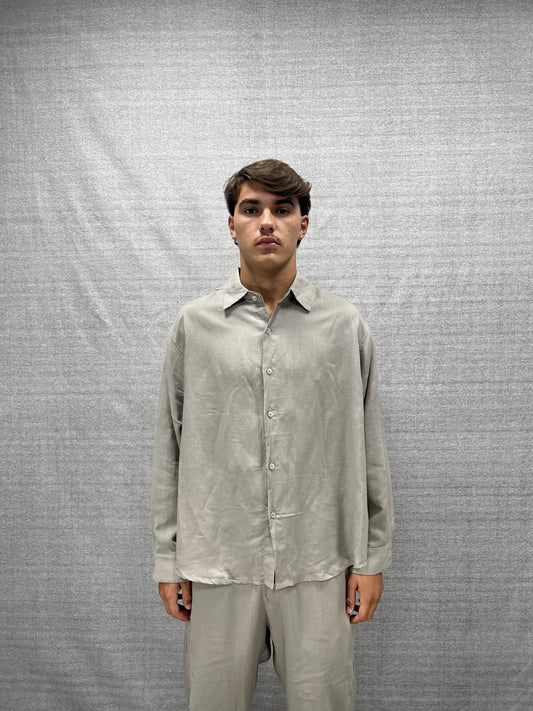 COORDINATO RELAXED FIT TORTORA IN LINO