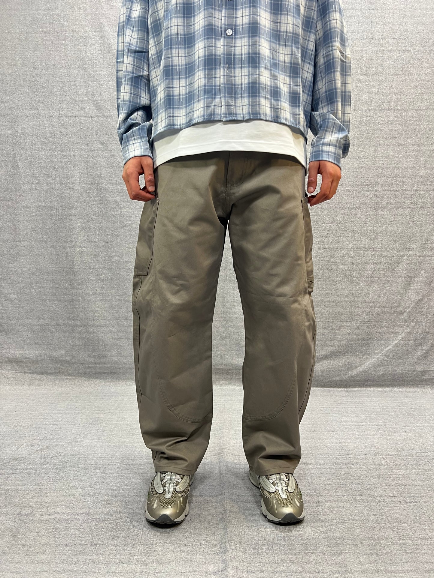 PANTALONI BALLON FIT GRIGI IN COTONE
