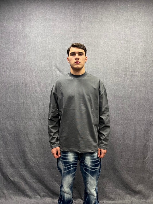 T-SHIRT LONGSLEEVE GRIGIO SCURO