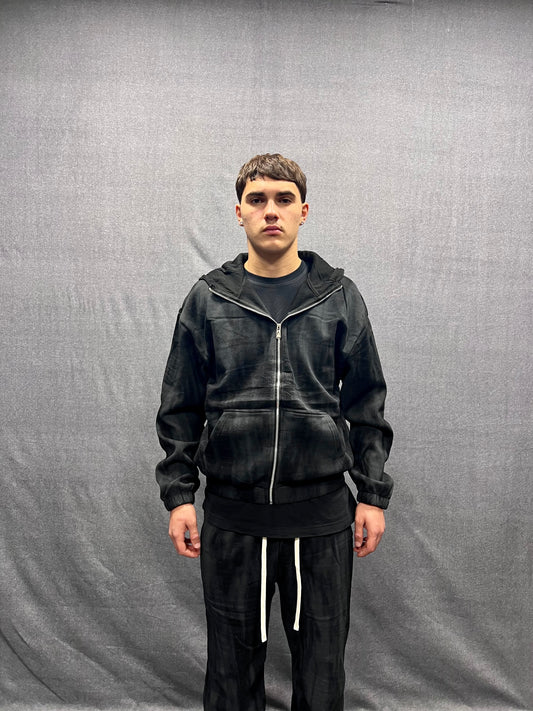 TUTA RELAXED FIT NERA EFFETTO TIE DYE