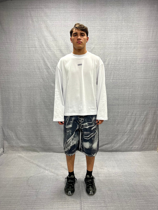 BERMUDA JORTS NERI CON STAMPA TROMPE L’ŒIL