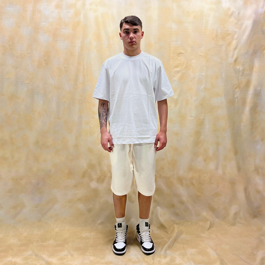 BERMUDA JOGGING RELAXED FIT BIANCHI IN COTONE FRENCH TERRY