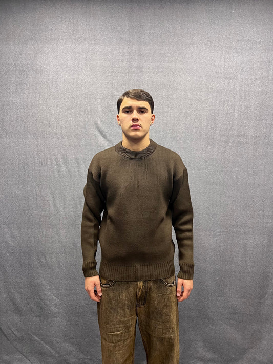 MAGLIONE BOXY FIT MARRONE STRUTTURA
