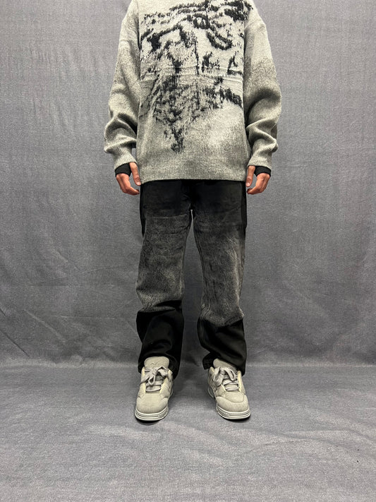 JEANS BAGGY FIT NERI LAVAGGIO STONE DÉGRADÉ