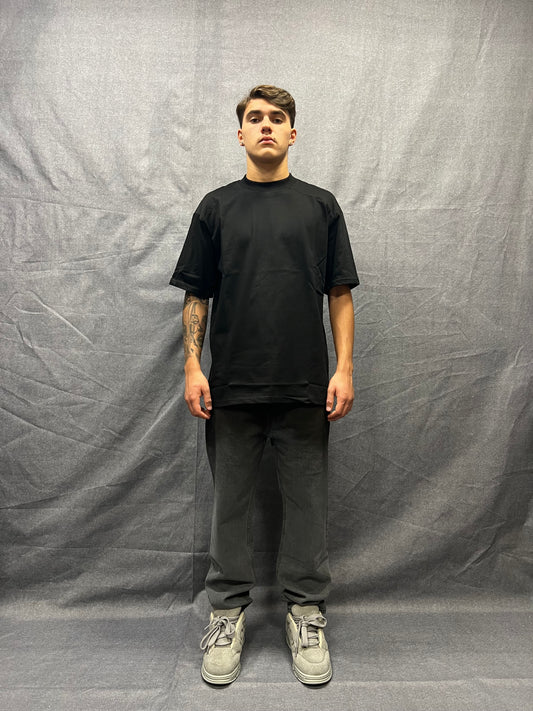 JEANS STRAIGHT FIT NERI LAVAGGIO STONE DÉGRADÉ