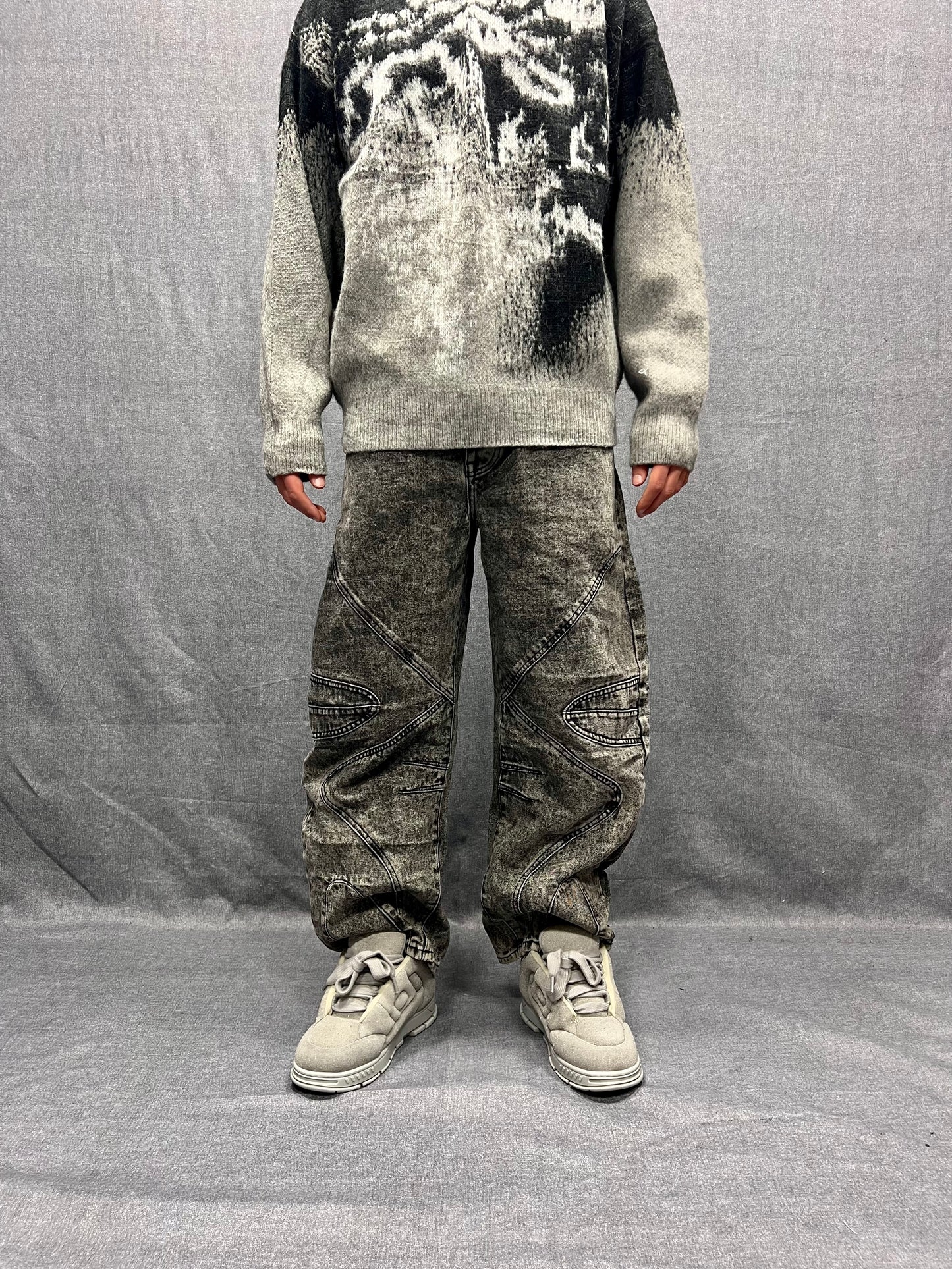 JEANS BALLOON FIT GRIGI LAVAGGIO STONE