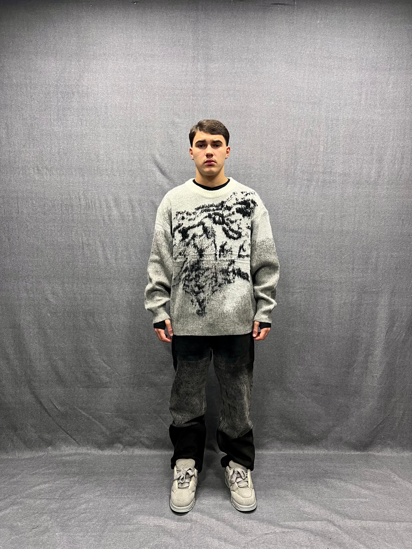 JEANS BAGGY FIT NERI LAVAGGIO STONE DÉGRADÉ