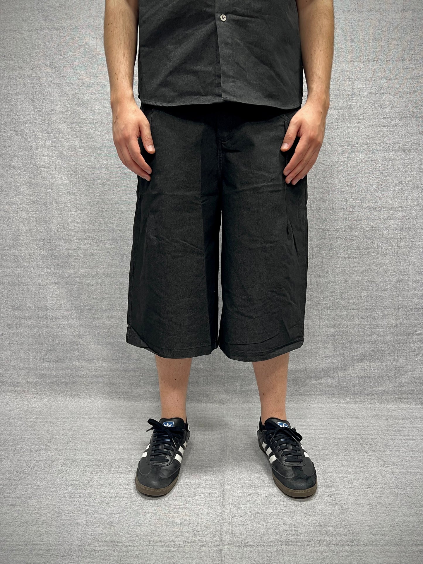 COORDINATO RELAXED FIT NERO IN DENIM LAVAGGIO ZERO