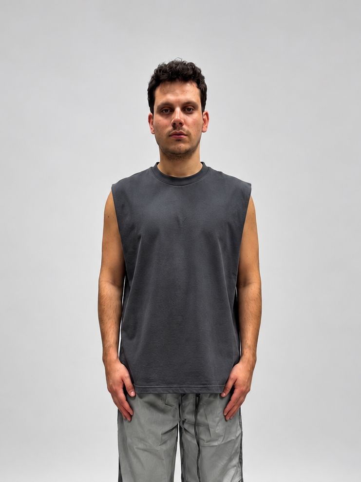 CANOTTA RELAXED FIT GRIGIO SCURO