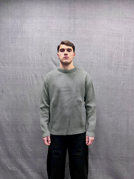 MAGLIONE BOXY FIT GRIGIO STRUTTURATO