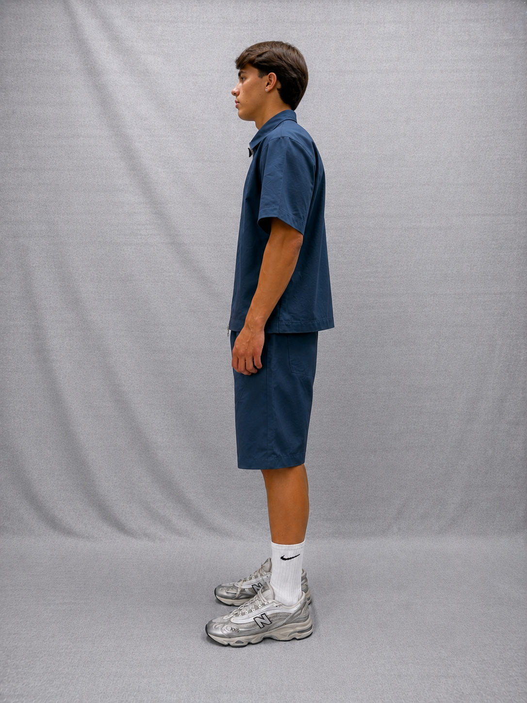 COORDINATO RELAXED FIT BLU IN TESSUTO DI COTONE TWILL