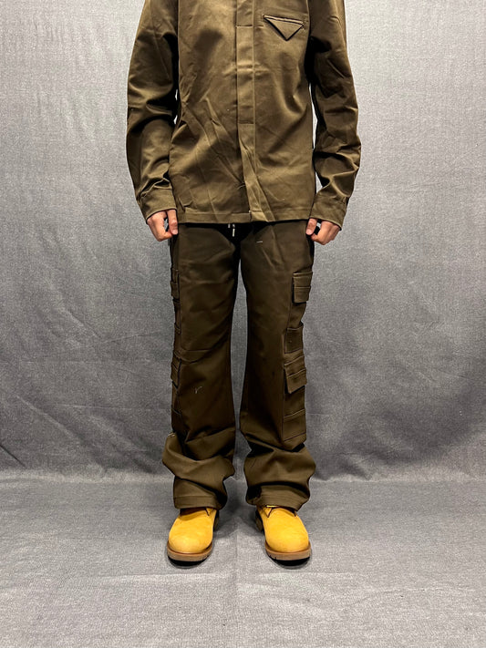 PANTALONI CARGO RELAXED FIT MARRONI CON TASCHE UTILITY