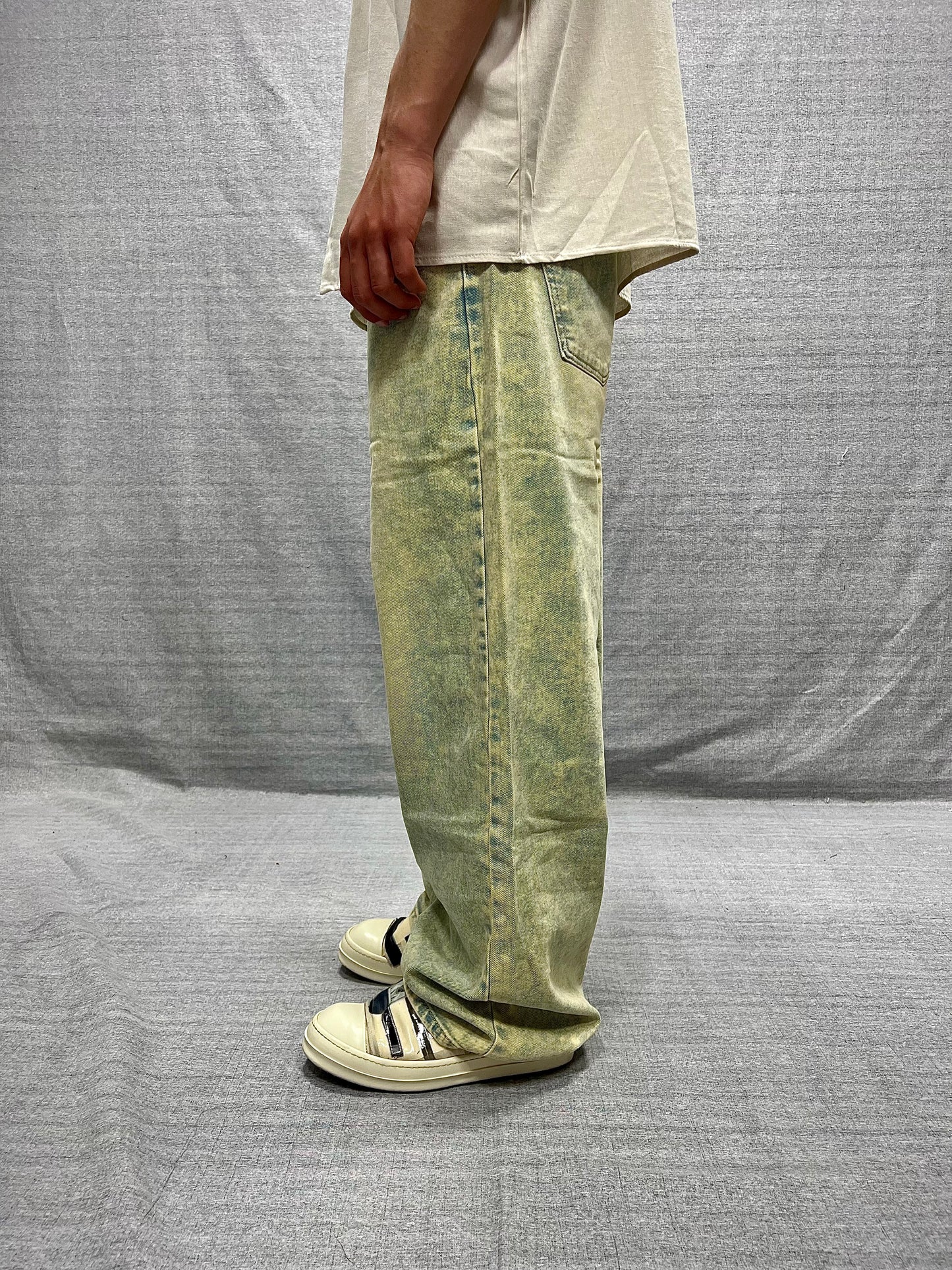 JEANS BAGGY FIT BEIGE CHIARO LAVAGGIO SABBIATO