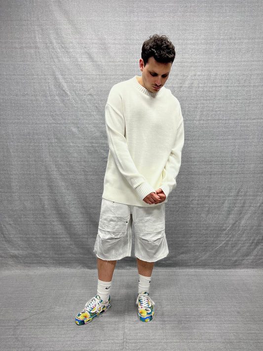 MAGLIONE BOXY FIT BIANCO STRUTTURATO