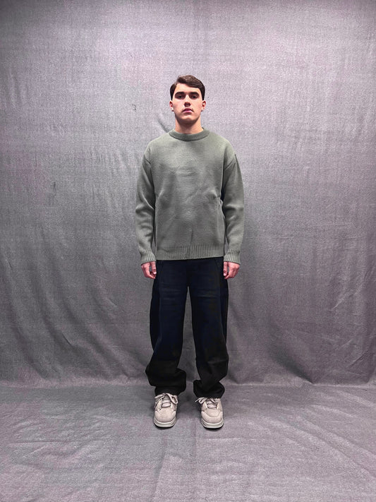 MAGLIONE BOXY FIT GRIGIO STRUTTURATO