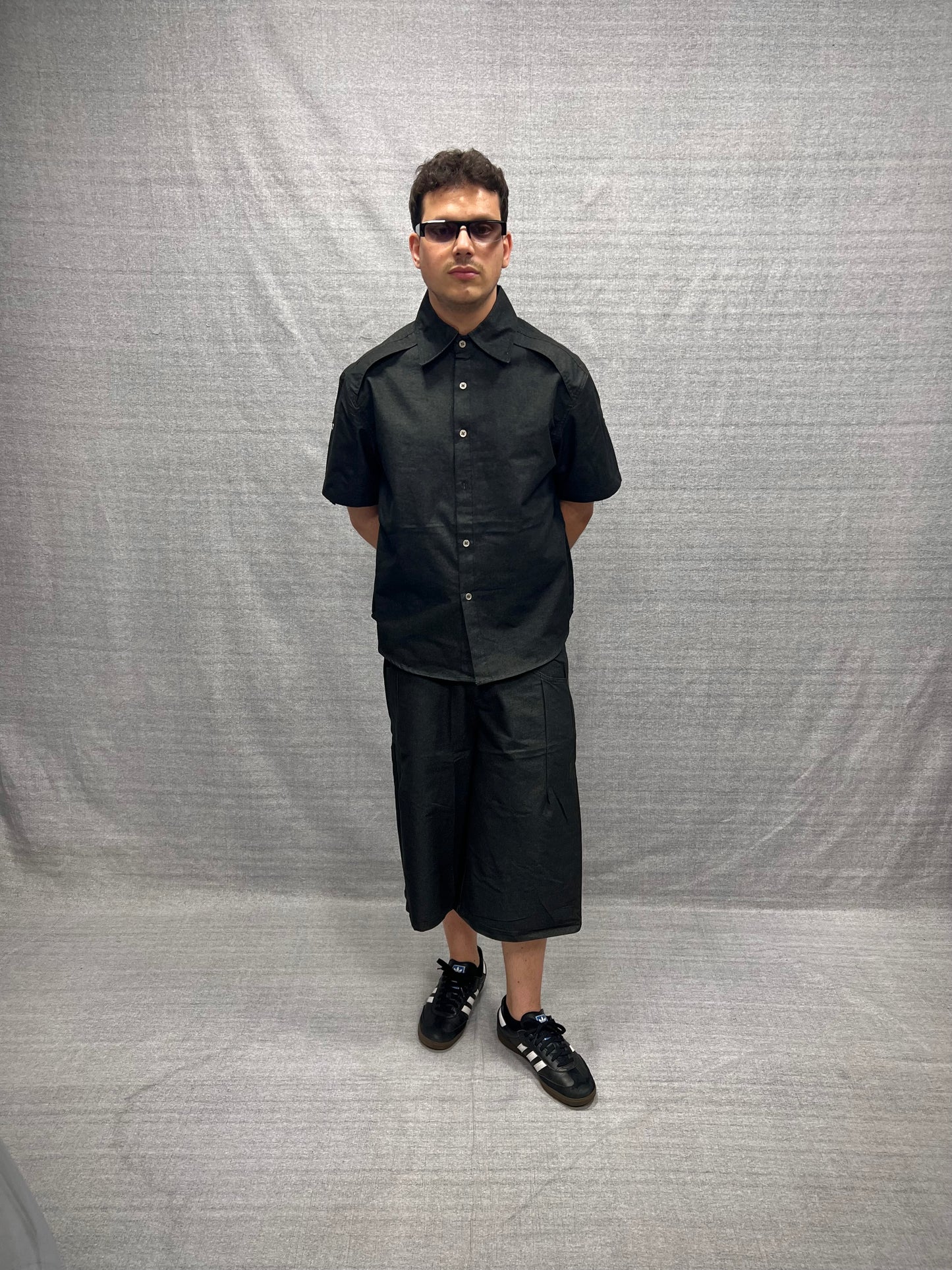COORDINATO RELAXED FIT NERO IN DENIM LAVAGGIO ZERO