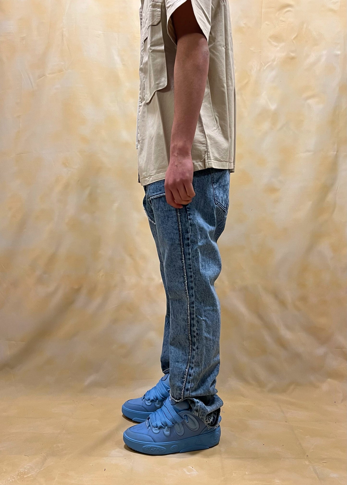JEANS CARPENTER FLARE FIT LAVAGGIO STONE CON BANDE