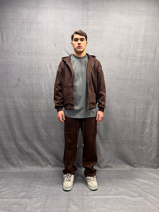 TUTA RELAXED FIT BORDEAUX CON CUCITURE A TAGLIO VIVO