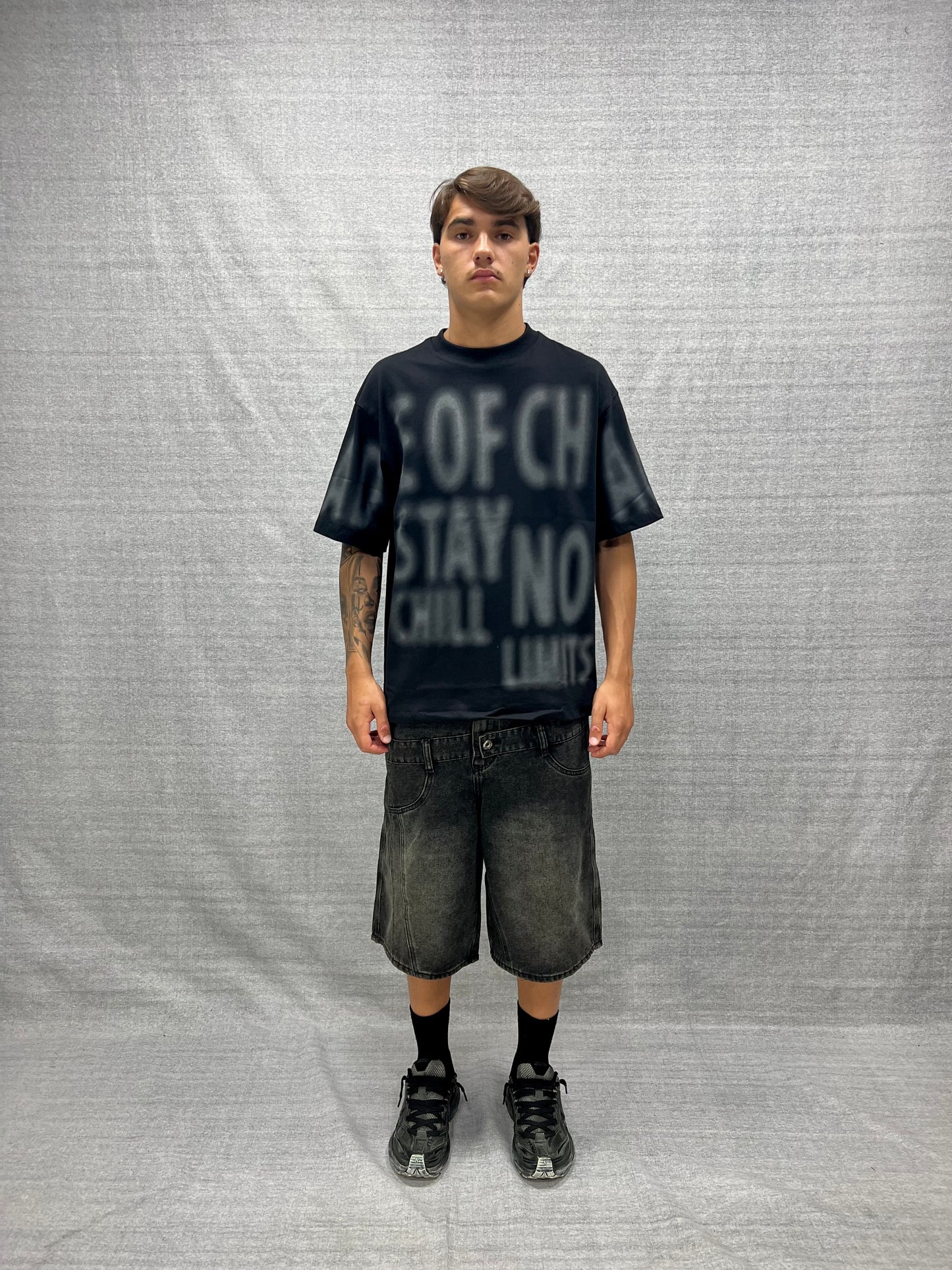 BERMUDA JORTS NERI CON DOPPIO BUSTINO LAVAGGIO STONE
