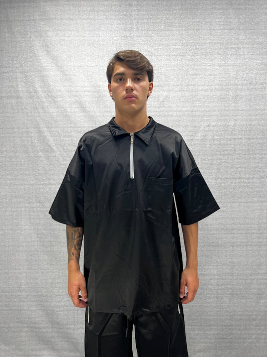 COORDINATO RELAXED FIT NERO IN TESSUTO DI COTONE  MERCERIZZATO