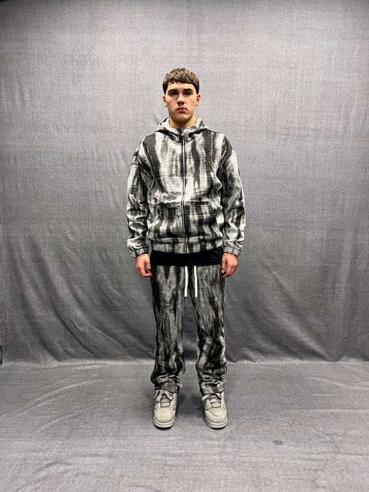 TUTA RELAXED FIT GRIGIA EFFETTO TIE DYE