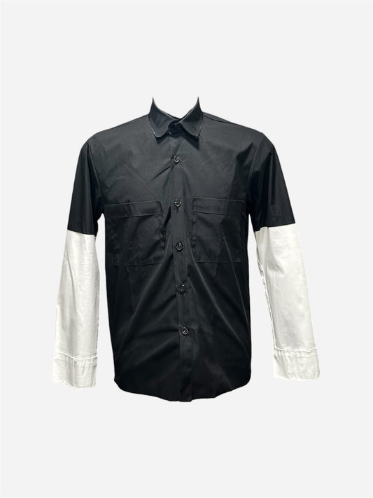 CAMICIA BOXY CROPPED FIT PANNA CON DOPPIA MANICA